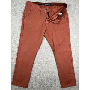 Lucky Brand Pants Mens Red Clay 410 Athletic Chino Khaki Casual Size 37x32